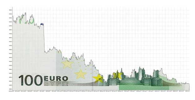 A graph showing the historical and projected interest rates set by the European Central Bank (ECB), with annotations highlighting key decisions and potential future scenarios affecting the Portuguese stock market.