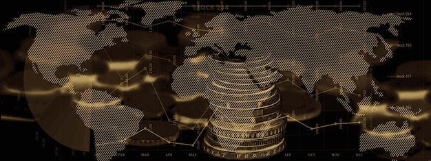 A visual representation of currency exchange rates fluctuating, with overlaid futures contract symbols and arrows indicating hedging strategies to stabilize the value for Portuguese businesses.