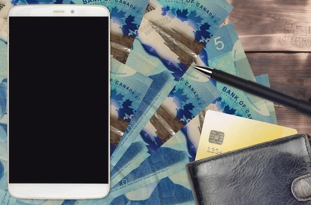 A close-up shot of several Portuguese Euro coins and banknotes arranged beside a smartphone displaying a mobile payment app interface. The focus is on the coins and phone, symbolizing the blend of traditional and digital finance.