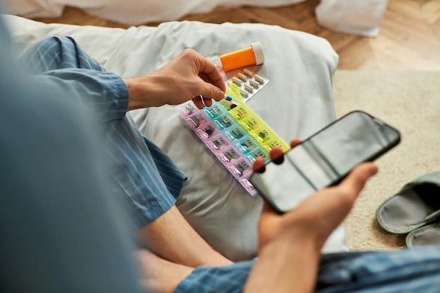 A person using a budgeting app on their smartphone, with various categories of expenses displayed on the screen. The app shows a clear overview of income and expenses, helping the user track their financial progress.