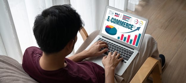 A person using a laptop to compare loan options online. The screen shows various charts and graphs representing interest rates and loan terms.